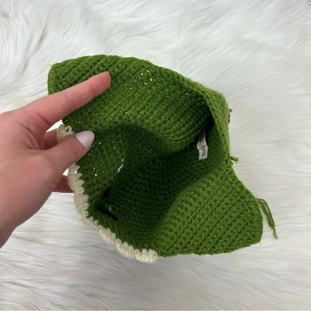 Hand Knit Boys Dinosaur Hat OS